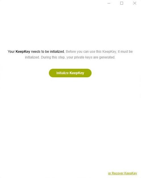 Keepkey - Initialize device